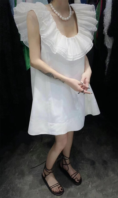 [mix] Korean solid color Pleated Dress 0201# WTT