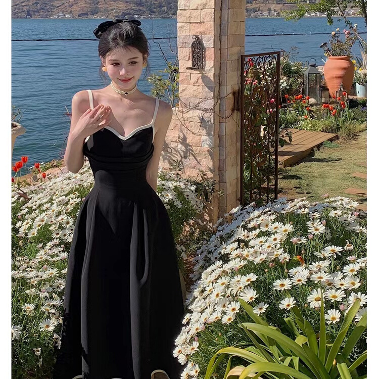 New in early summer! [Xiye] French Hepburn slim suspender dress g1109# JJ