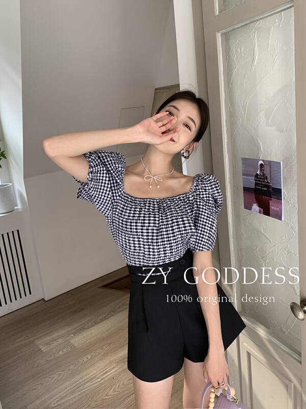 New in early summer! [ZY] French off shoulder versatile shirt 68238# ozq