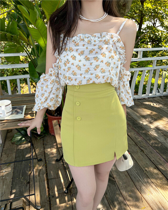 [Cr] Korean style versatile A-line skirt 6119# PCZ