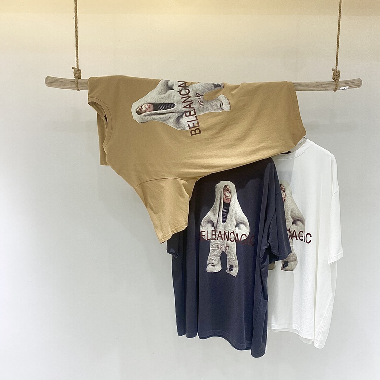[just soso] Korean head print round neck short sleeve T-shirt 6952# CSX