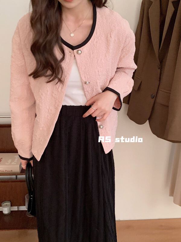 早春上新!【RS 】小香風泡泡撞色襯衫  RS1258#  XYY