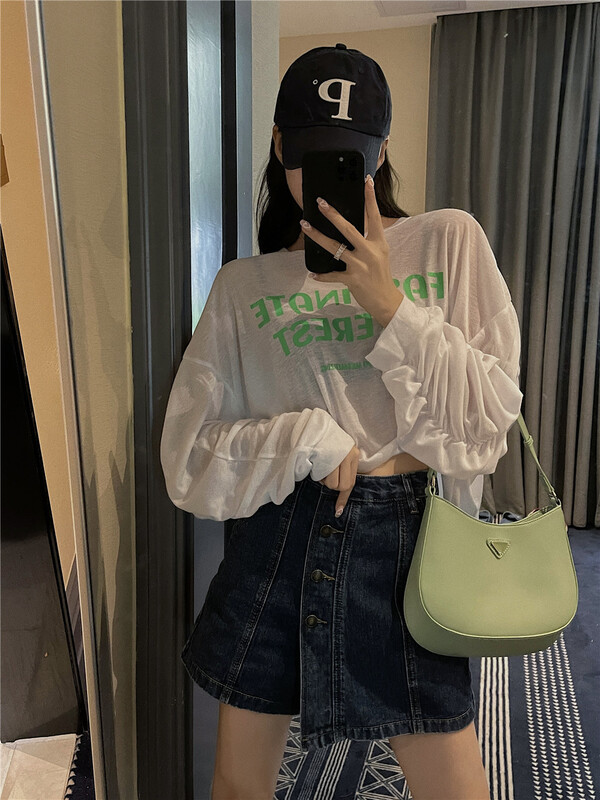 [wut / N Cola] letter print fashion long sleeve T-shirt w523# LSL