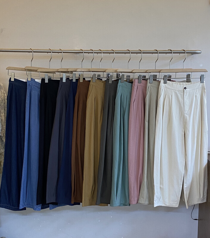 New year in early spring! [seek peach] basic versatile high waist loose slacks 80019# ll