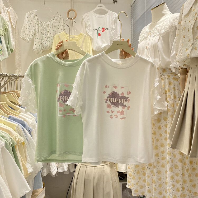 New in early summer! [purpler] Korean version small fresh round neck short sleeve T-shirt 0831# hjy