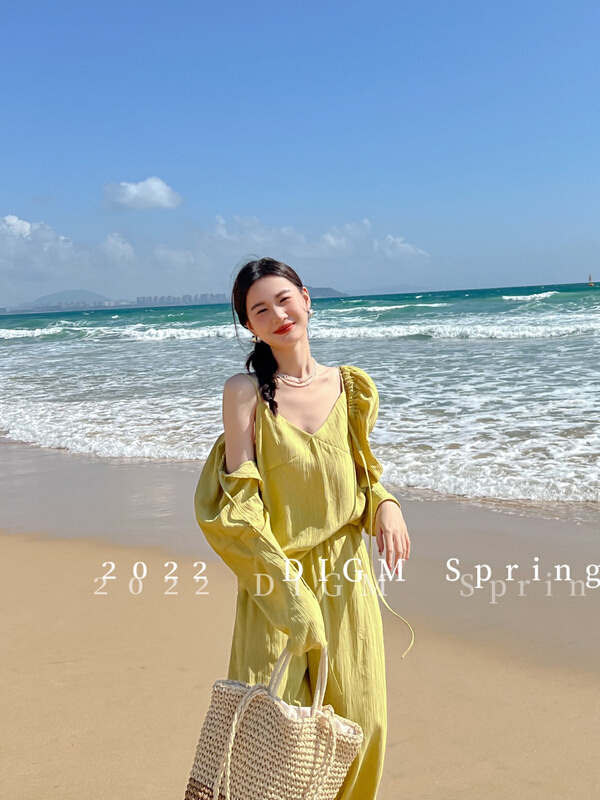 Original price 117.18! New year in early spring! [digm] temperament versatile solid color blouse + simple and versatile comfortable suspender vest set 1515# zxx