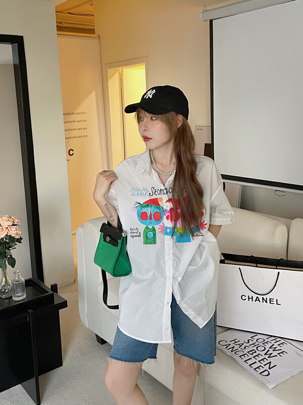 [YJ. Simple] cartoon cute Korean shirt 3047# ozq