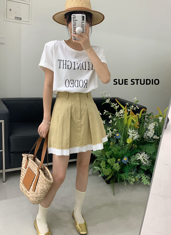 【SUE STUDIO】個性字母印花休閒短袖T恤  N55520#  ZJY