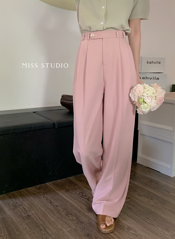 New in early summer! [miss miss miss home] side buckle versatile casual pants w120# zjy