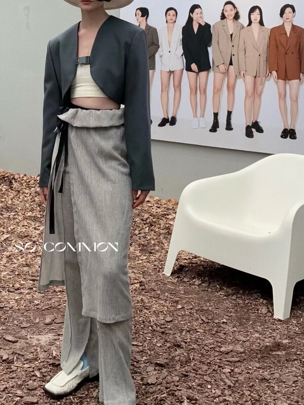 Original price 123.95! New year in early spring! [so common] simple, fashionable and versatile casual pants (with apron) 62006# jhy