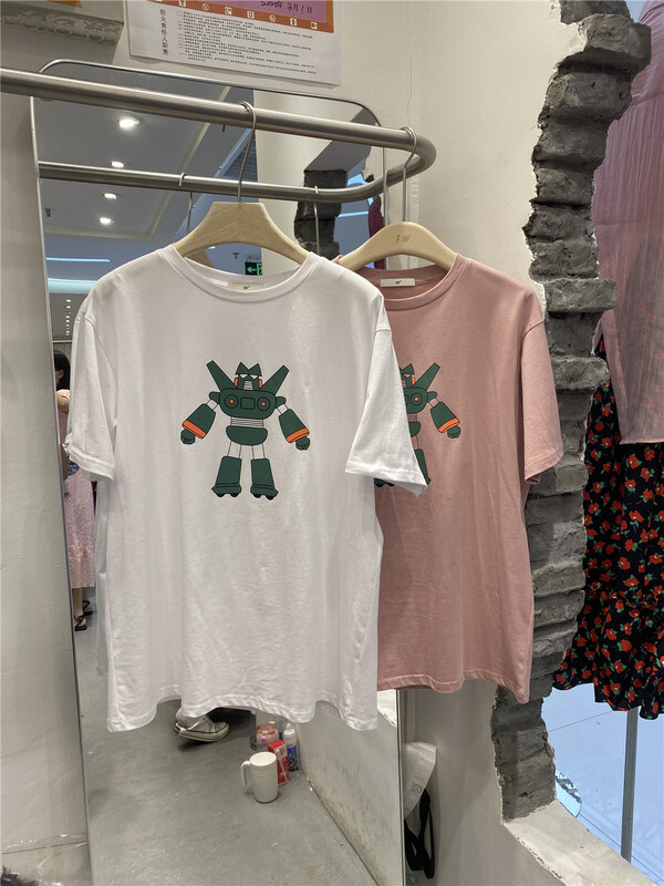 [FW] simple casual cartoon loose short sleeve T-shirt 3727# WPL