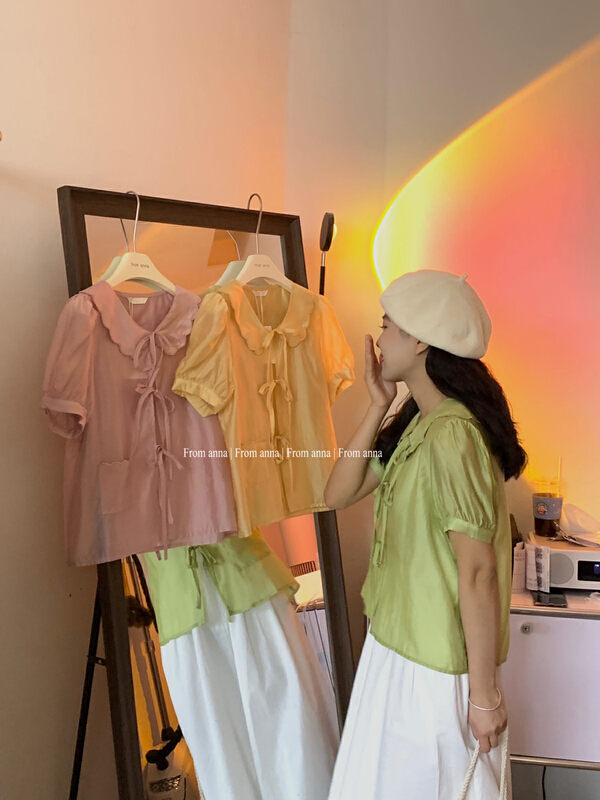 [from Anna] simple solid color versatile blouse 6173# LSW