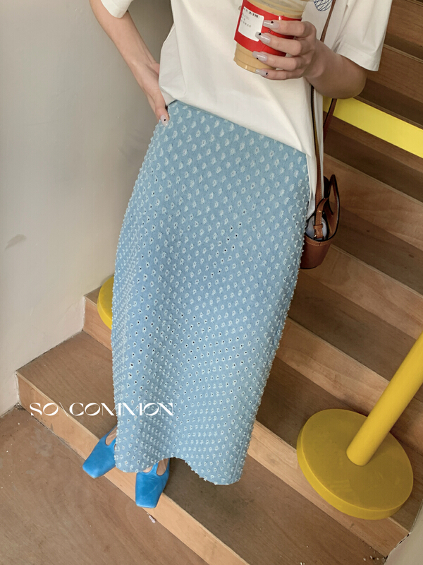 New in early summer! [so common] hollow out fashion slit skirt 62333# XYJ