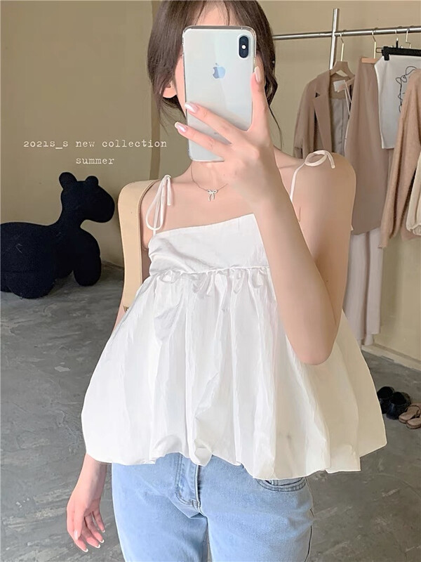 [Han C family] simple solid color versatile vest / sling 9722# PCZ