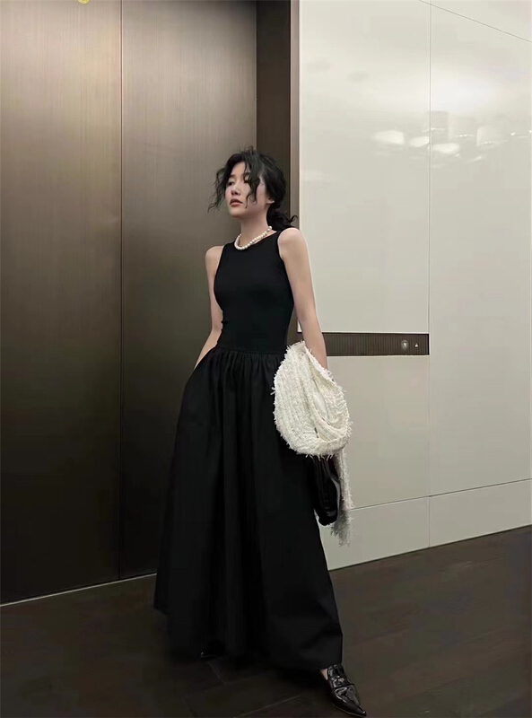 【 LML 】 temperament solid color slim fit vest dress 7623# ozq