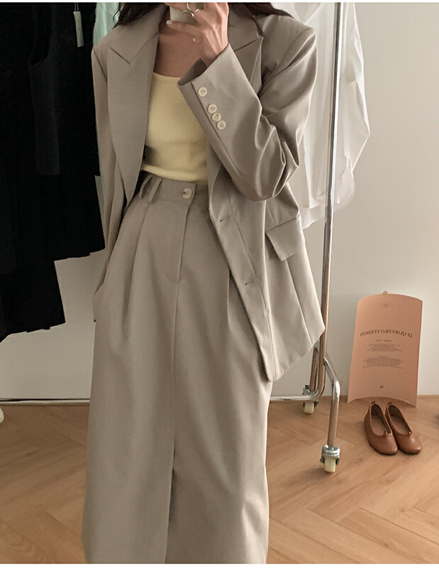 New year in early spring! [the mind] simple solid medium length skirt (including 10% wool) 60136-1# XYJ