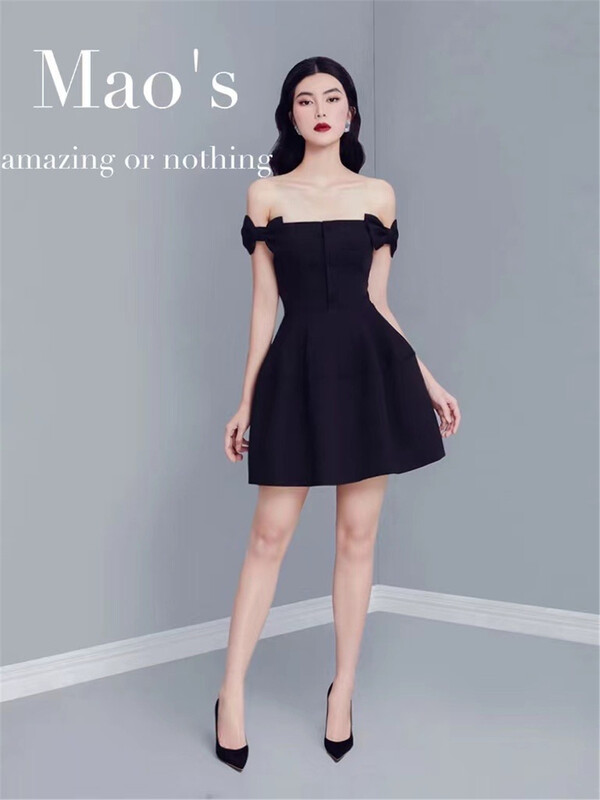 [Mao's] slim off shoulder dress ys1-6593# JJ