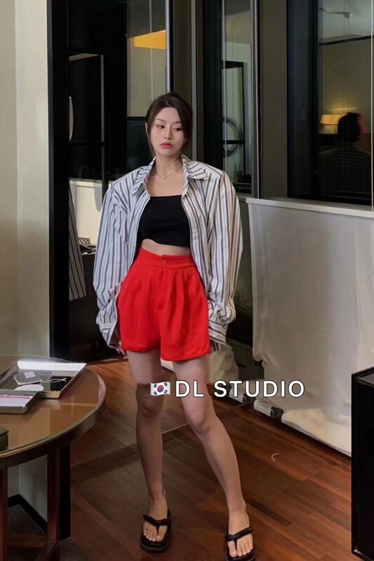 goods in stock! New in early summer! [d.dl] Korean back elastic solid color versatile casual shorts 8376# WTT