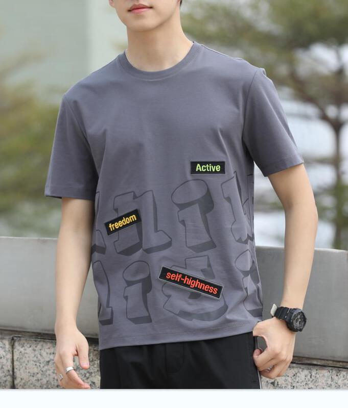 New year in early spring! [aoshilong] round neck comfortable and versatile short sleeve T-shirt ls3502# ZZL