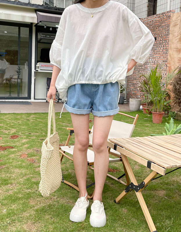 New in early summer! [Rin] Korean loose and thin Wide Leg Denim Shorts 21077# cqw