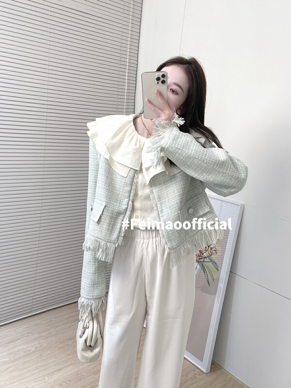 現貨!【FEIMAO菲貓】氣質純色排扣小衫  YM-9625#  LSL