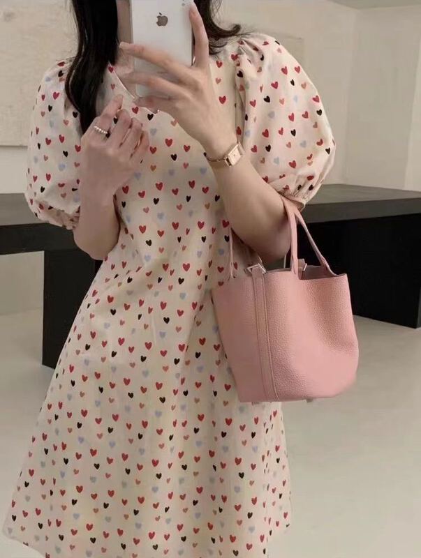 goods in stock! New in early summer! [RS] V-neck color blocking love print dress rs1586# XYY