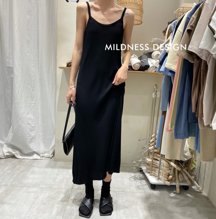 現貨!初夏上新!【MILDNESS】曲珠針織吊帶連衣裙  B603#  ZSY