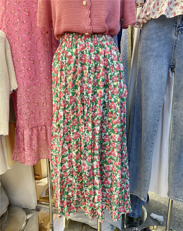 [new August] Korean Style Floral elastic waist skirt 6090# HBx