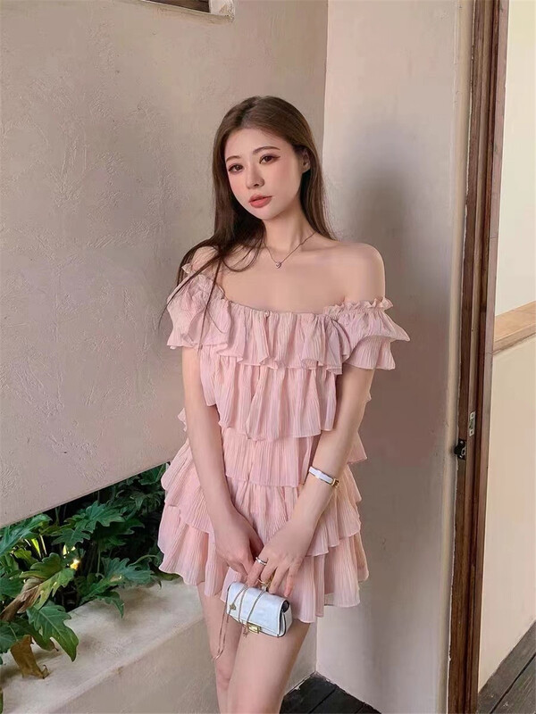 goods in stock! New in early summer! [Linna] pure style square neck blouse + sweet skirt suit 124578# zxx