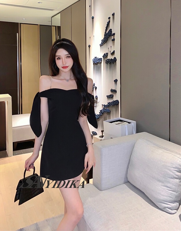 [aiyidika] temperament celebrity fan suspender dress (with shoulder strap) 670# JJ