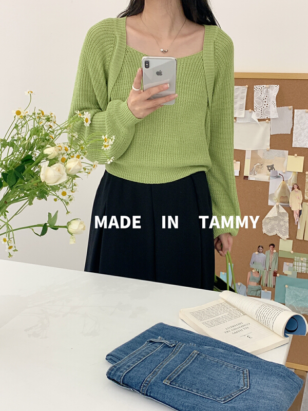 現貨!早春上新!【TAMMY】韓版溫柔簡約風針織衫  91166#  L