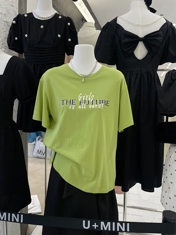 [U + Mini] Korean comfortable and versatile short sleeve T-shirt d0398a# WPL