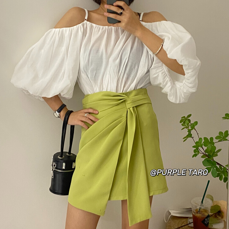 New in early summer! [purple potato family] high waist and thin temperament, versatile skirt 8802-1# HBx