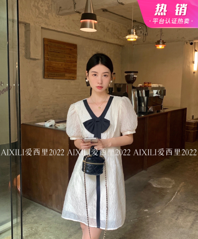 [aixili aisili] V-neck bow dress 6607# WPL