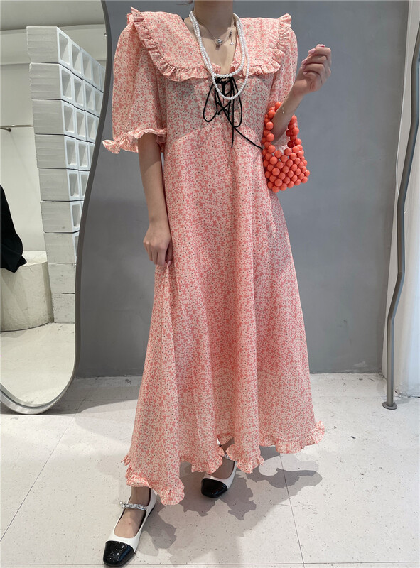 [rich rich] Korean floral Pleated Dress 2529\zyh