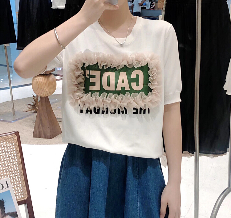 [S.J] letter printed loose knit 6899# LSW