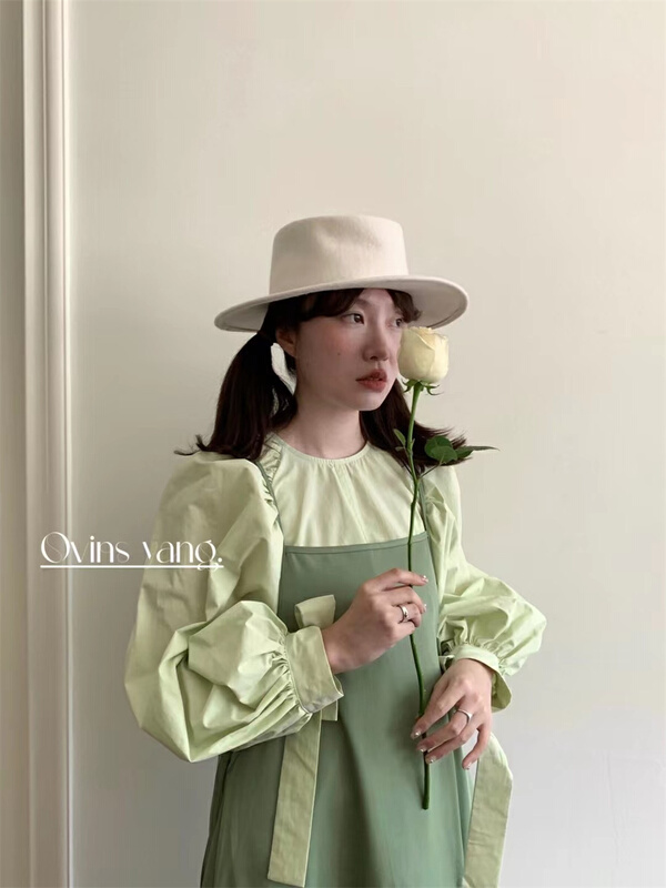 New year in early spring! [ovinsyang] bandage Korean versatile shirt 8653# WTT