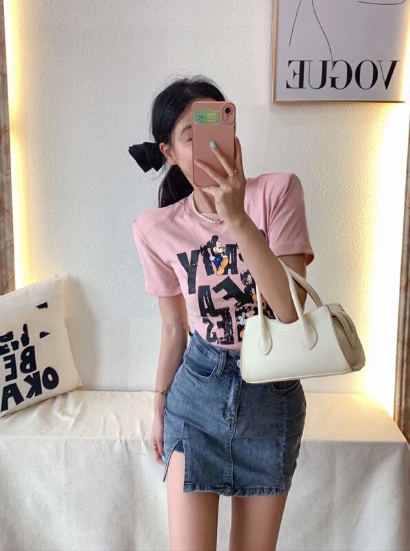 [ul-2] crew neck versatile print backless short sleeve T-shirt 6158-1# JJ