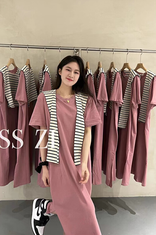 [8090] ladies' clean style dress (with shawl) 2086# ll