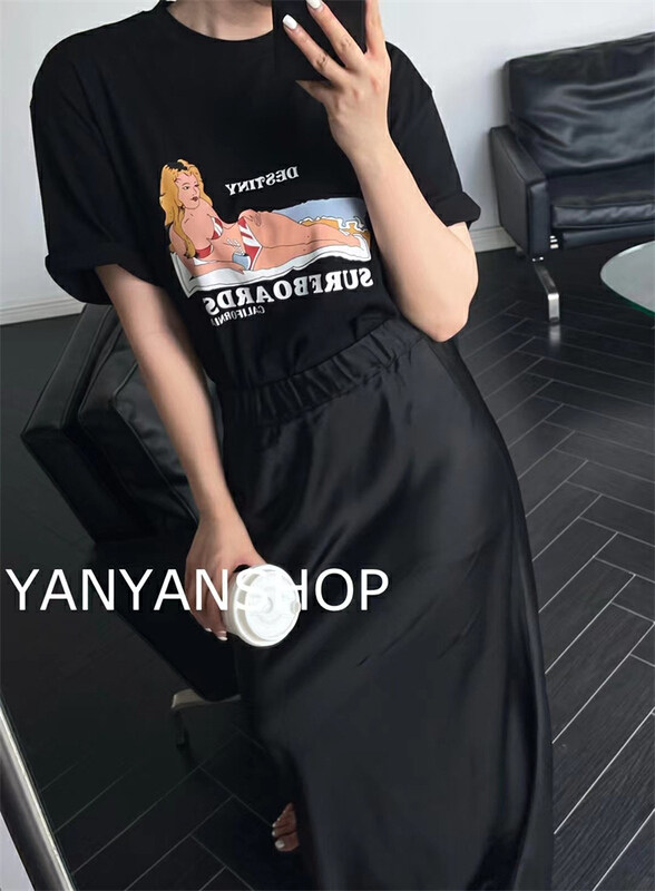 [Yanyan shop] Korean print short sleeve T-shirt 8070# hyy