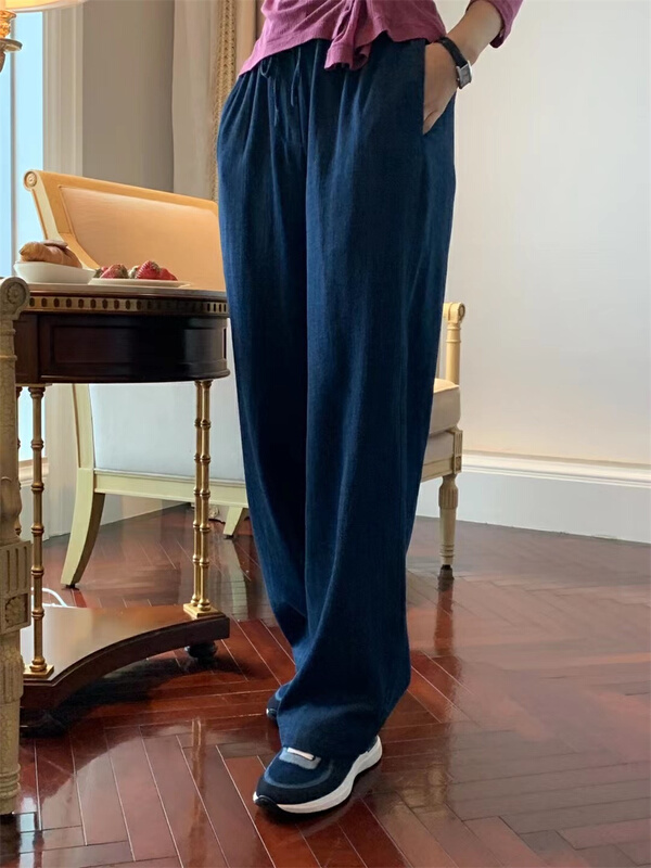 [Sicily] minimalist elastic lace up jeans 9166# XJ