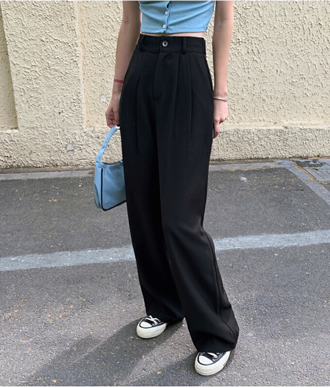 [h.max] Korean version simple straight slim trousers c4317# ozq