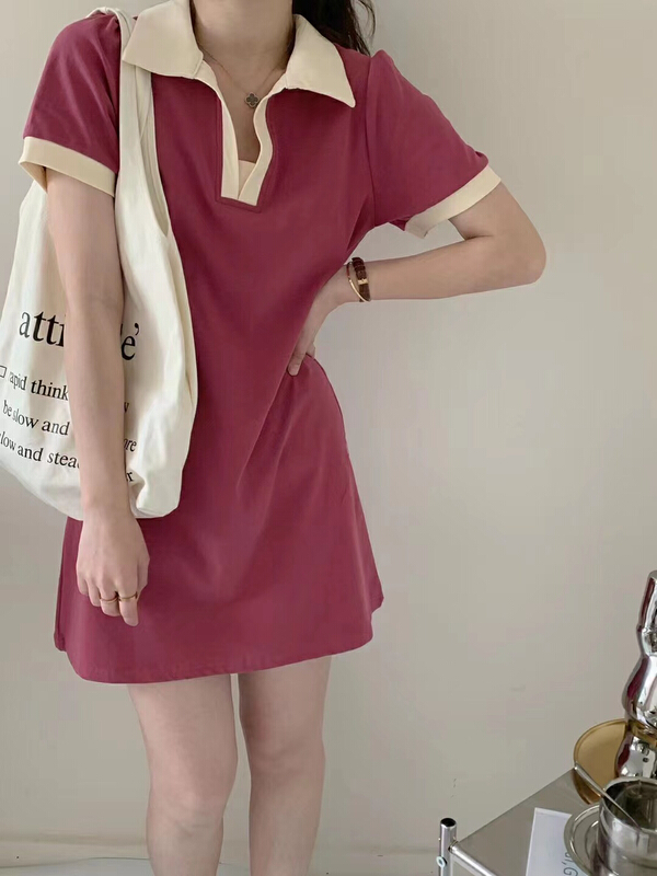 New in early summer! [only love] cool Tencel knitted polo dress c333# zxl
