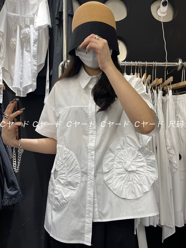 New in early summer! [size] Korean handmade round flower shirt 2861# LSW