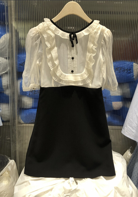 Benefits! [DS] fashion temperament splicing dress 39259# CJJ
