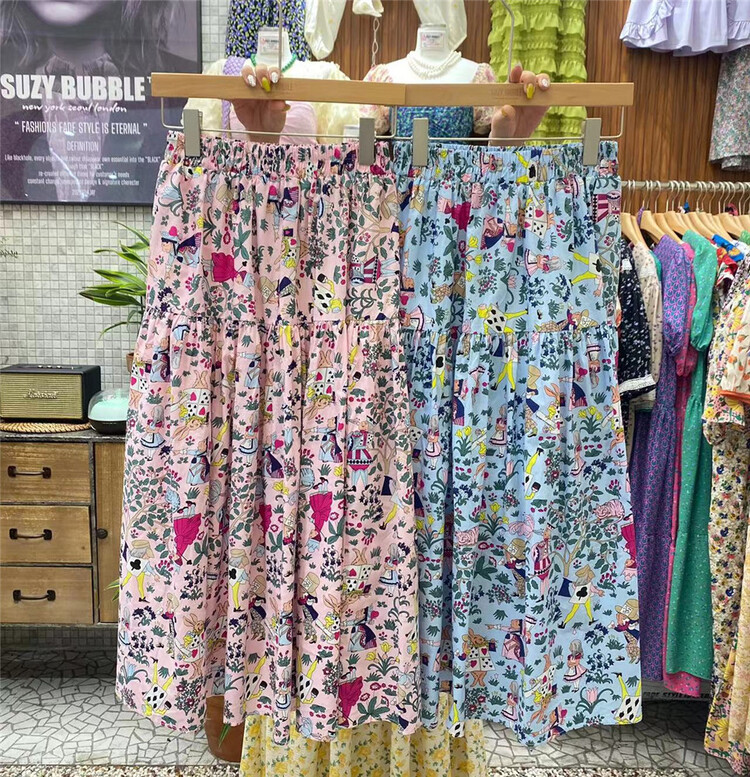 [suzybubble] Korean high waist thin floral skirt ys1-001# WPL