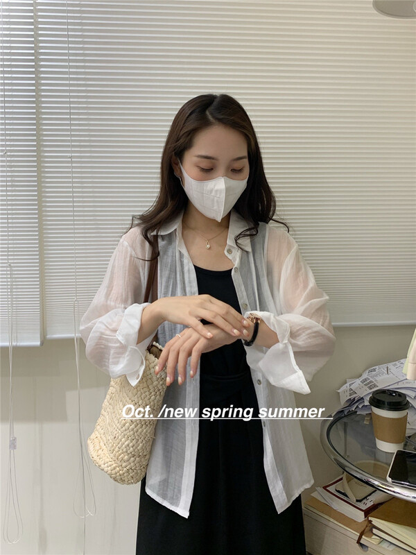 [OCT] simple spring solid color sunscreen shirt 1569# hjy