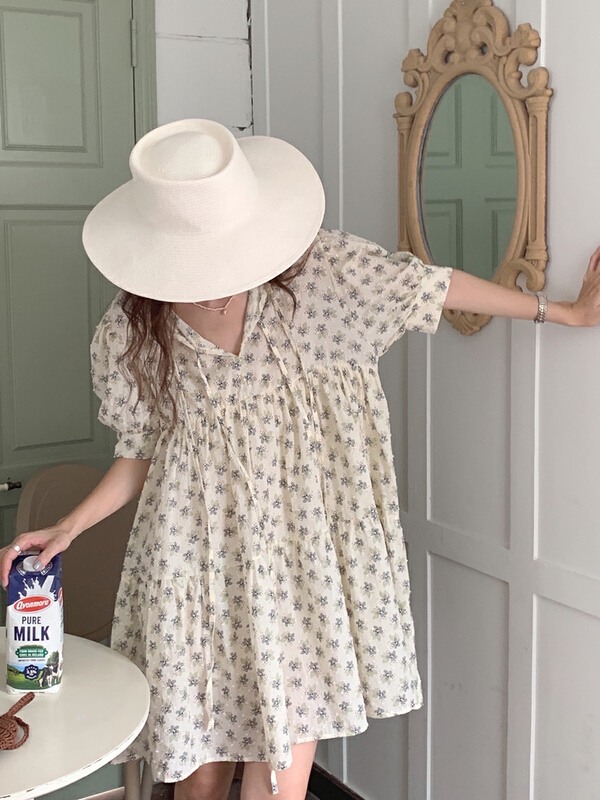 New year in early spring! [LML] retro playful fresh floret dress 8321# ozq