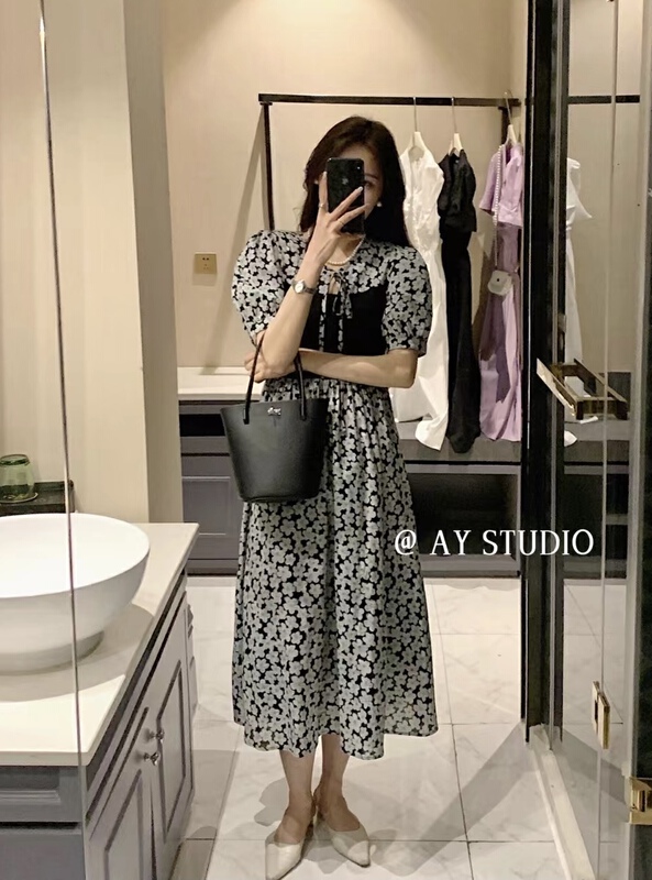 [ay studio] Korean lady patchwork floral dress 66806# zxx