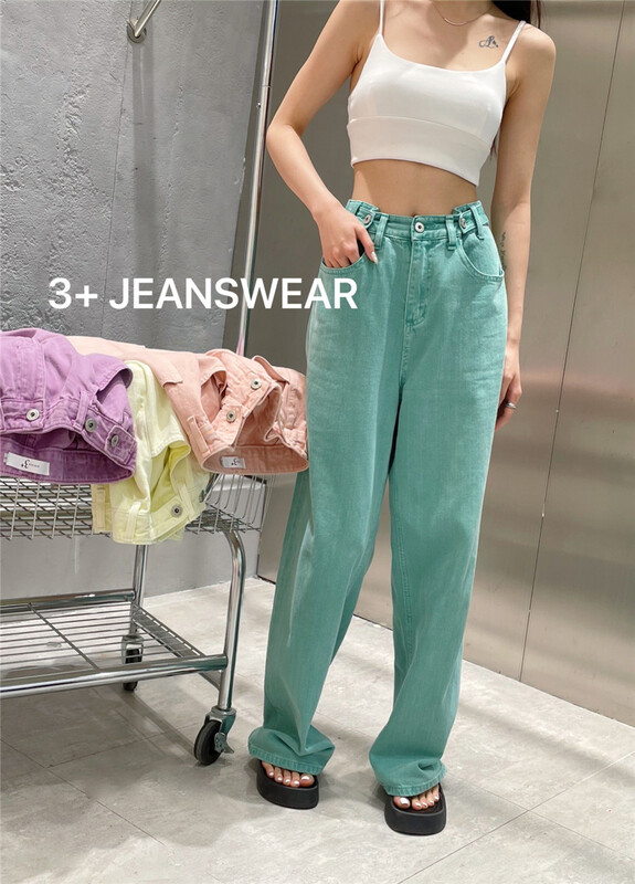 [3 +] thin straight color jeans (pants only) ys1-6046# ozq